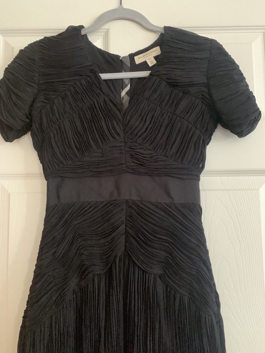 バーバーリ Burberry All Over Ruched Dress Black Sz. 2 | eBay