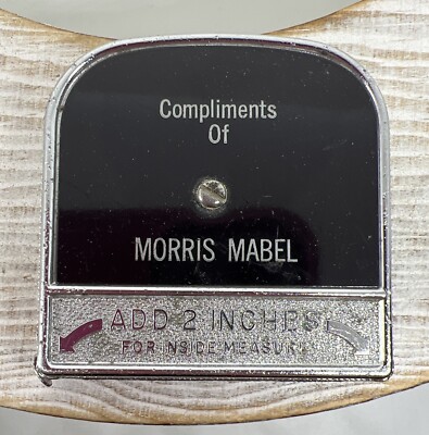 Compliments Of MORRIS MABEL Advertise Tape Measure MADE USA Tool Construction 