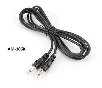 6ft Mono 3.5mm TS Audio Male to Male Black Cable - CablesOnline AM-106K
