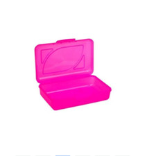 Cra-Z-Art Plastic School Box, 2-3/16"H x 5-3/16"W x 8"D, Neon Pink