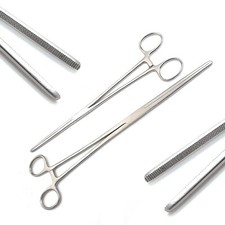 New 2pc Set 10"  12" Straight Hemostat Forceps Locking Clamps Stainless Steel