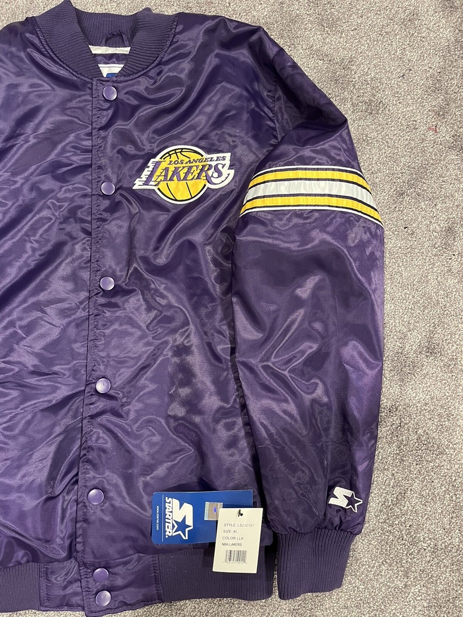 Starter Los Angeles LA Lakers Vintage NBA Jacket Purple/Gold Mens
