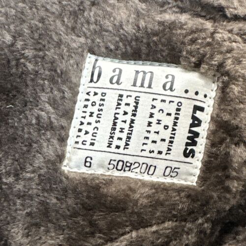Bama Lams Mid Calf Boots Size 6 Women Black Leather Wedge Heel Fur Lined Zip - Picture 12 of 13