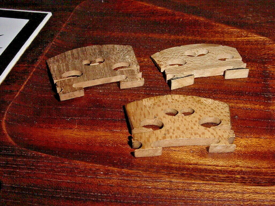 TRES PUENTES VIOLÍN USADOS VINTAGE S ANTIGUO "CURADO" c1900 GRAN PÁTINA SIN MARCA Foto 4 de 4