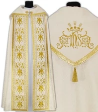 Cream Gothic Cope with stole K557-AK25h2p Vestment Capa pluvial Crema Piviale