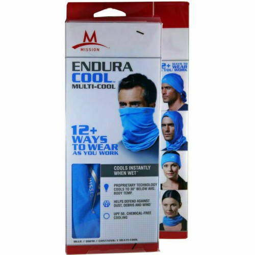 Lot De 2 Serviettes Rafraîchissantes Mission - Bleu, Lavables En Machine, 8x30 Pouces