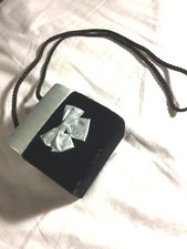 Evening Mini Bag / Metallic Silver Black Velvet