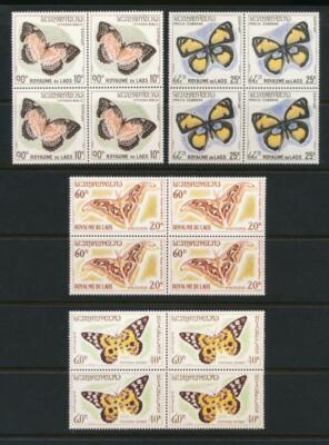 LAOS 101-103,C46 MINT NH BUTTERFLIES BLOCKS OF 4 | eBay