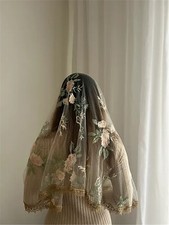 Copricapo Mantilla Floreale Chiesa Messa Cattolica Forma D Cappella Beige Preghiera