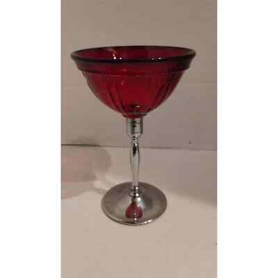 Ruby Red Removable Stemware Saucer Coupe Champagne Wine Glass