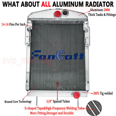 3 Rows Radiator Fit Farmall International Harvester M MD Super M W6 352629R92