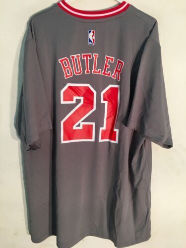 Buy the Mens Red Sleeveless Chicago Bulls #21 Jimmy Butler Basketball Jersey  Size S