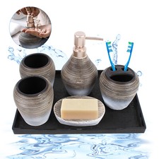 Modern Ceramics 5Pcs Bathroom Accessories Set Lotion Dispenser Holder bathroom