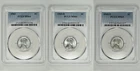 1943 P D S 1c Lincoln Steel Wheat Cent PCGS MS 64 Three Coin Lot