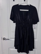 tk maxx in vogue black asymmetrical dress top size medium new