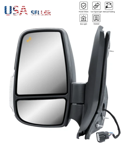 Driver Left Side Door Mirror Power with Signal and BLIS  for 10-25 Ford Transit