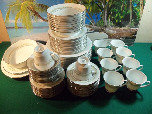 73 PIECE SET OF NORITAKE TRILBY PATTERN 6908, COMPLETE SERVICE FOR 10 - 第 1/9 張圖片