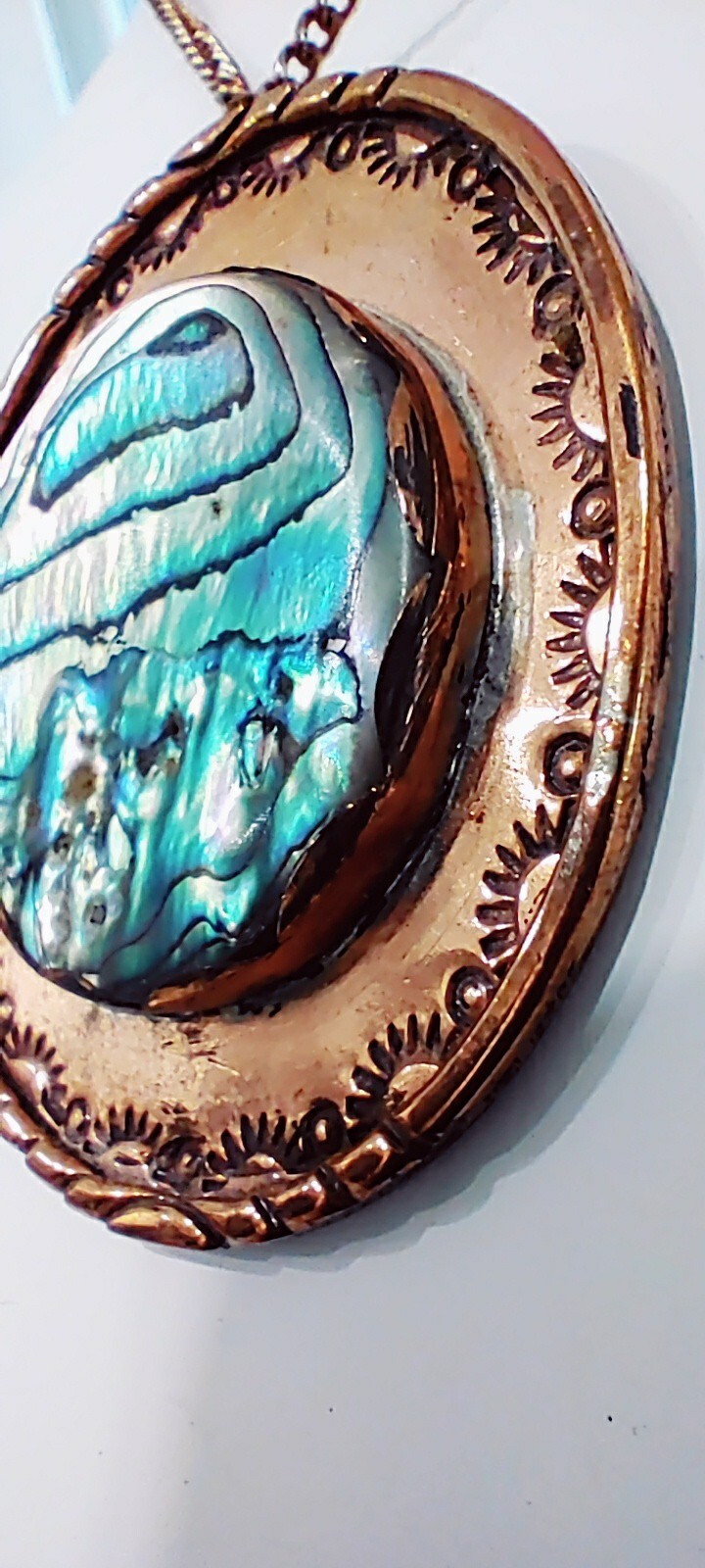 Copper Medallion Abalone Shell & Necklace - image 17
