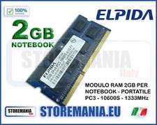 2GB RAM SODIMM DDR3 ELPIDA  PC3 - 10600S  PER NOTEBOOK PORTATILE