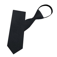 Pre-tied Adjustable Zipper Neck Ties for Men 3.15' 'Mens Black Tie-line-1 Pack