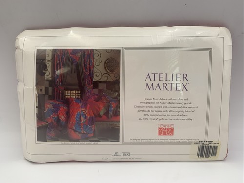 Martex Atelier 90s Jeanne Marc Twin Sheet TWIN FITTED Kabuki Fans Red 10477480 - Picture 4 of 12