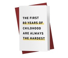 Funny 80th Birthday Card   Hilarious 80 years old Anniversary Card  