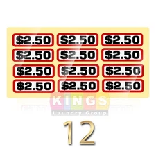 12PK GLOSSY SLIDE DECAL $2.50 For GREENWALD Wascomat, Ipso, Huebsch, 00-9104-36