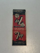 7UP Seven Up Soda Pop Vintage Matchbook Cover 214B