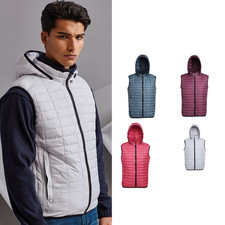 2786 Men's Honeycomb Hooded Gilet TS024 Plain slim fit lightweight bodywarmer