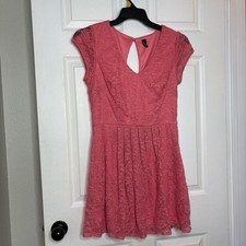 Heartsoul Large Coral Lace Dress Cap Sleeve Fit and Flare Party Skater Style