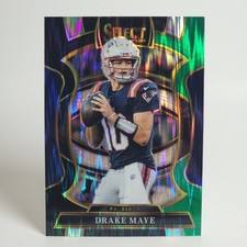 2025 Panini Select Concourse Drake Maye #80 Black & Green Shock Prizm