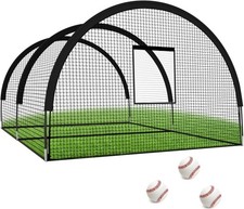 Baseball Batting Cage Net 10x3.65x2.4 m Portable Softball Batting Cage w/ Hole