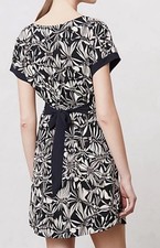 Anthropologie Postmark- women’s floral sonata mini dress black & cream size M