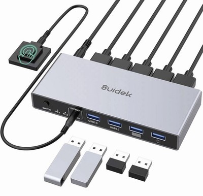 Displayport KVM Switch for Two Computers With 1 Monito 4 USB 3.0 Ports 8K@60Hz