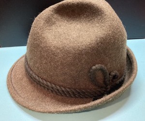 Vintage Bayerischer Walk-Loden German Alpine Style Green Wool Hat W/ Pins