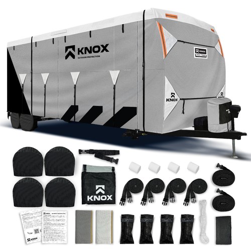 Weatherproof Travel Trailer Camper Storage Cover Fits 22'-24' Feet RV Motorhomes