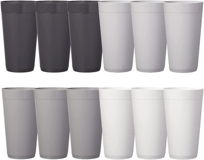 Newport 20 Ounce Unbreakable Plastic Stackable Water Tumblers in Grey Stone | Se