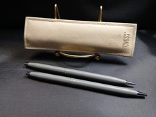 Cross Century Classic Matte Gray and Chrome Ballpoint Pen  Pencil With Sleeve