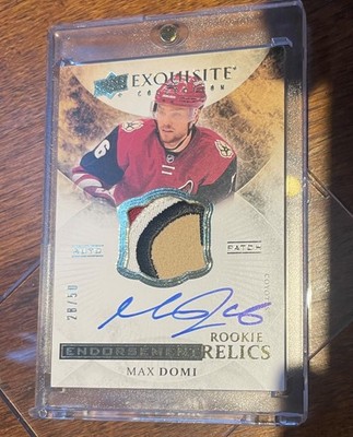 max Domi 2015 EXQUISITE ENDORSEMENT RELICS /50 4clr auto patch