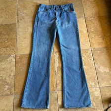 Vintage Levi’s Jeans Orange Tab Blue Denim 70s 1978 Talon Flare Leg W34 X L34