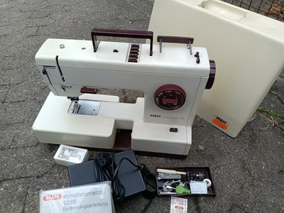 NÄHMASCHINE PFAFF Sunchromatic 1215 IDT Jeans Leder Seide Baumwolle