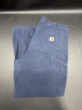 Carhartt Relaxed Fit Canvas Work Pants BN2291-M Men's Size 38x30 Navy Blue