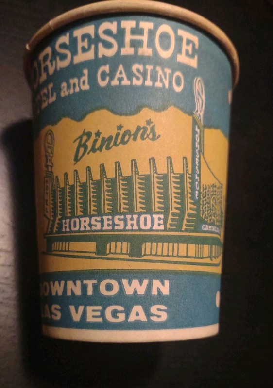 Vintage Las Vegas Paper Coin Cup Binions Horseshoe  Hotel And Casino Rare 1960