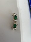 Elegant VTG Faux Emerald & Faux Diamond Dangle Earrings. NO BACKS  — photo 4