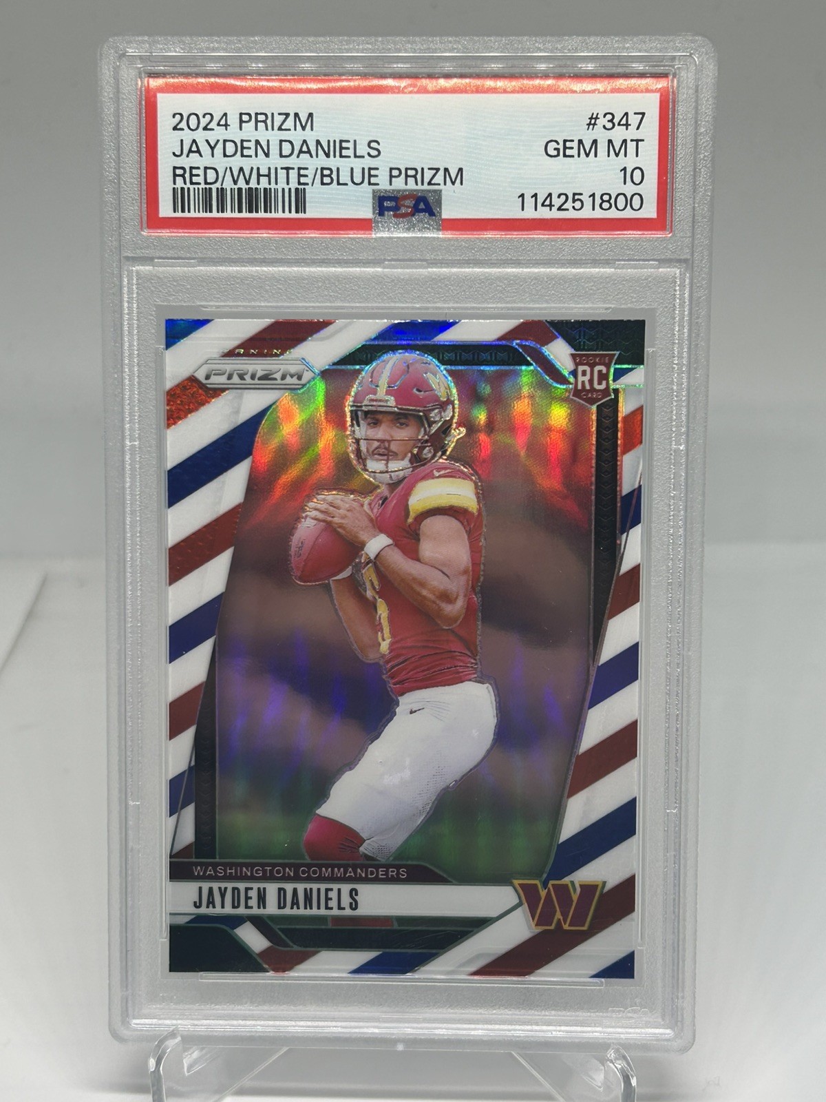 Jayden Daniels Panini Prizm #347 Red/White/Blue
