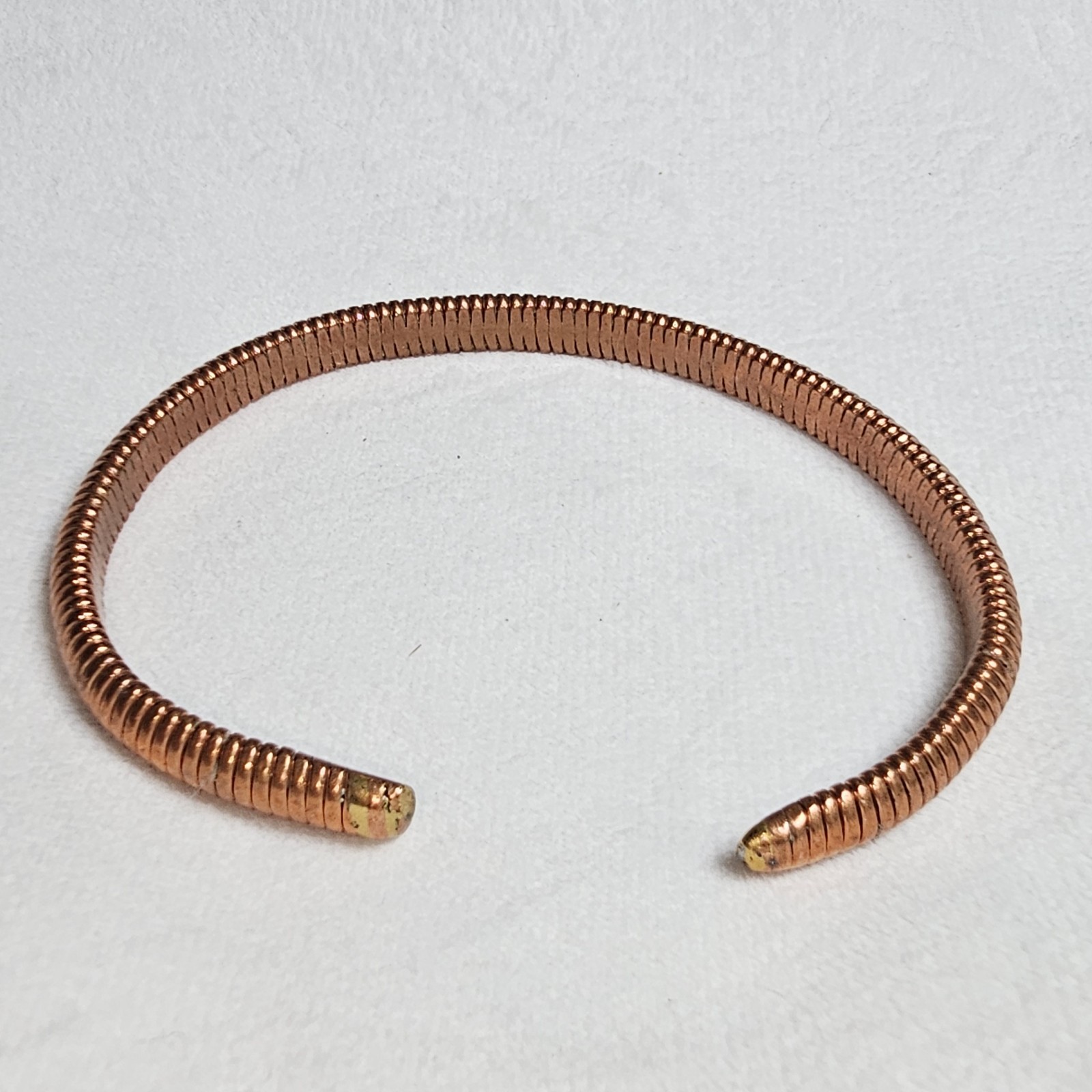 COPPER OPEN CUFF BRACELET Solid Wire Wrapped ADJU… - image 4