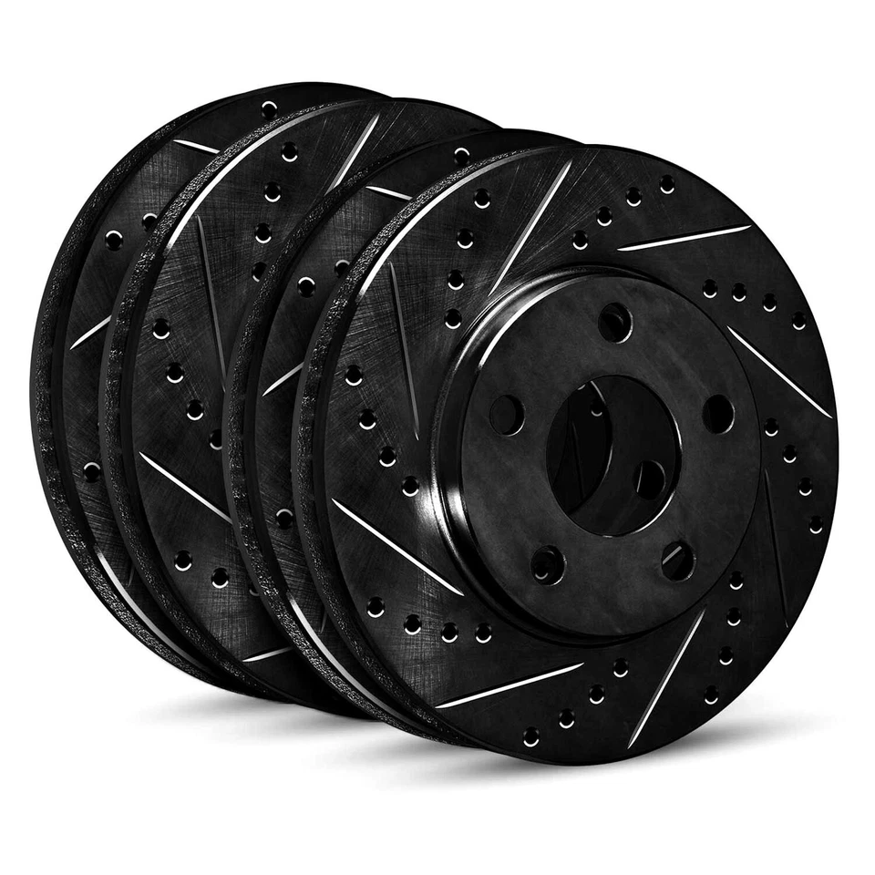 For Peugeot 207 08-14 R1 Concepts Drilled & Slotted Front & Rear Brake Rotor Set Foto 2 de 3