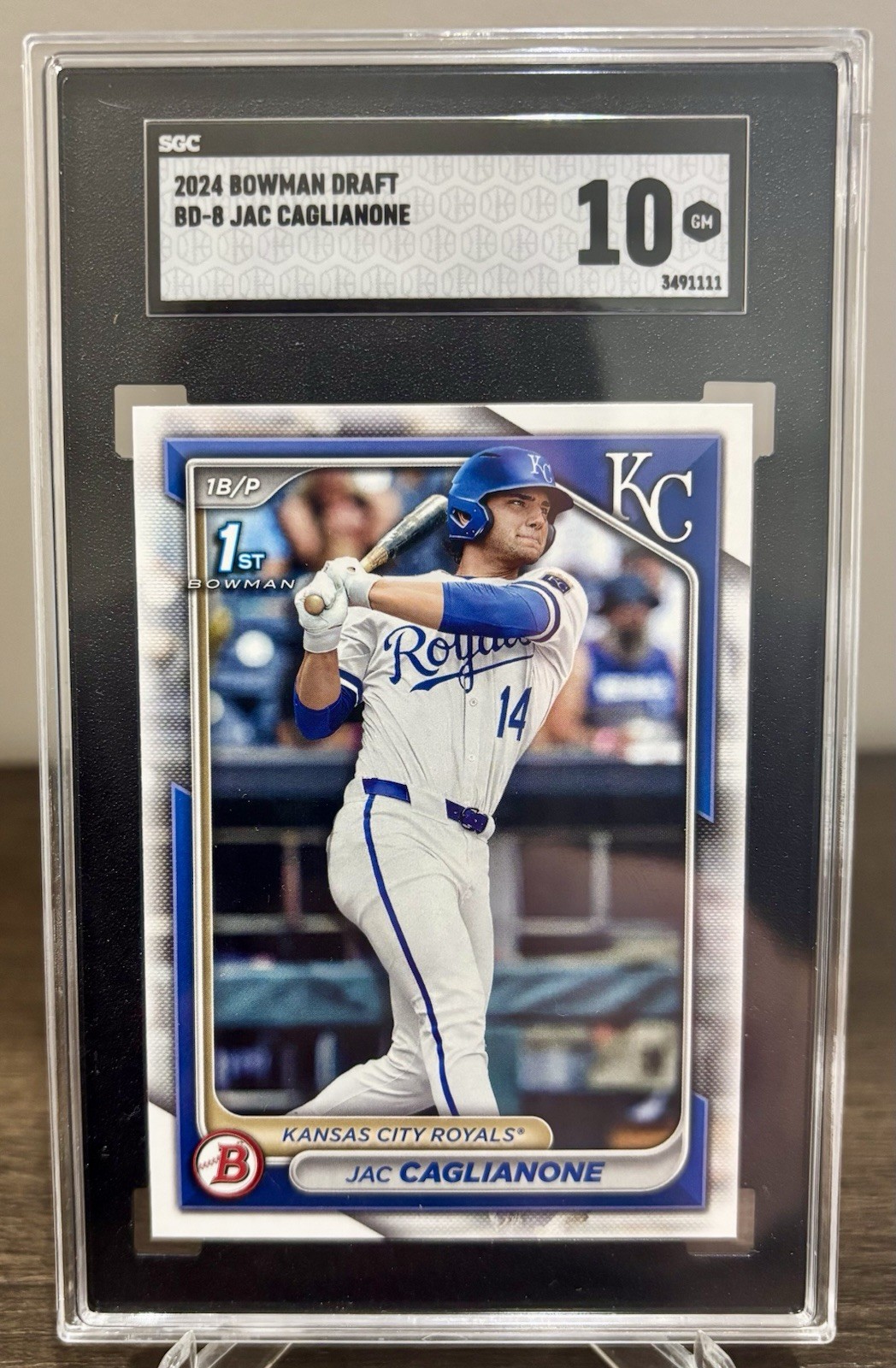 Jac Caglianone Rookie SGC 10 GEM MINT 2024 Bowman Draft Kansas City Royals!! 🔥