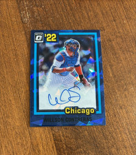 Willson Contreras 2022 Optic Retro 1981 Blue Ice Prizm Auto Cardinals Cubs /8