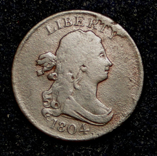 1804 CROSSLET 4 DRAPED BUST HALF CENT OLD U.S. TYPE COIN